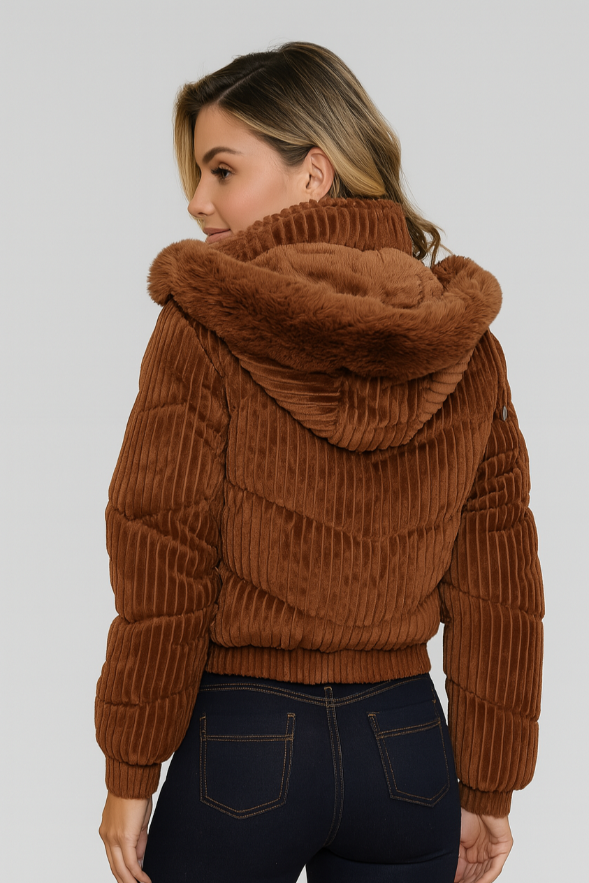 Jaqueta Puffer Forrada Gorro Removível - Lunara