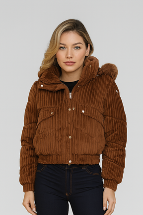 Jaqueta Puffer Forrada Gorro Removível - Lunara