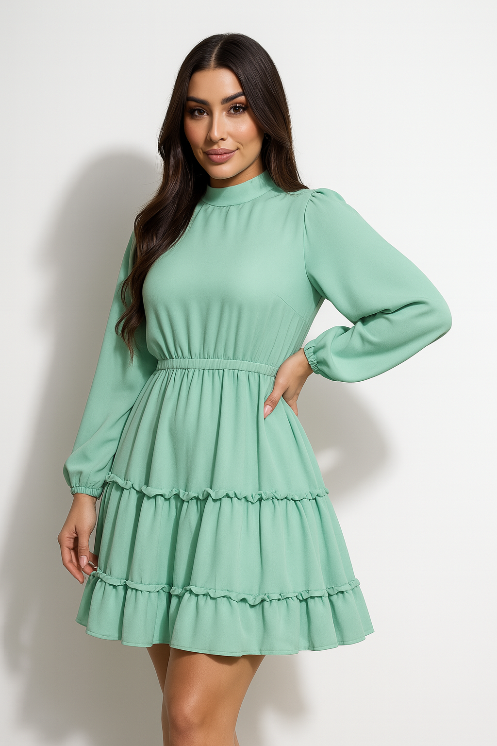 Vestido Curto Manga Longa - Lunara
