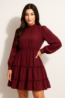 Vestido Curto Manga Longa - Lunara