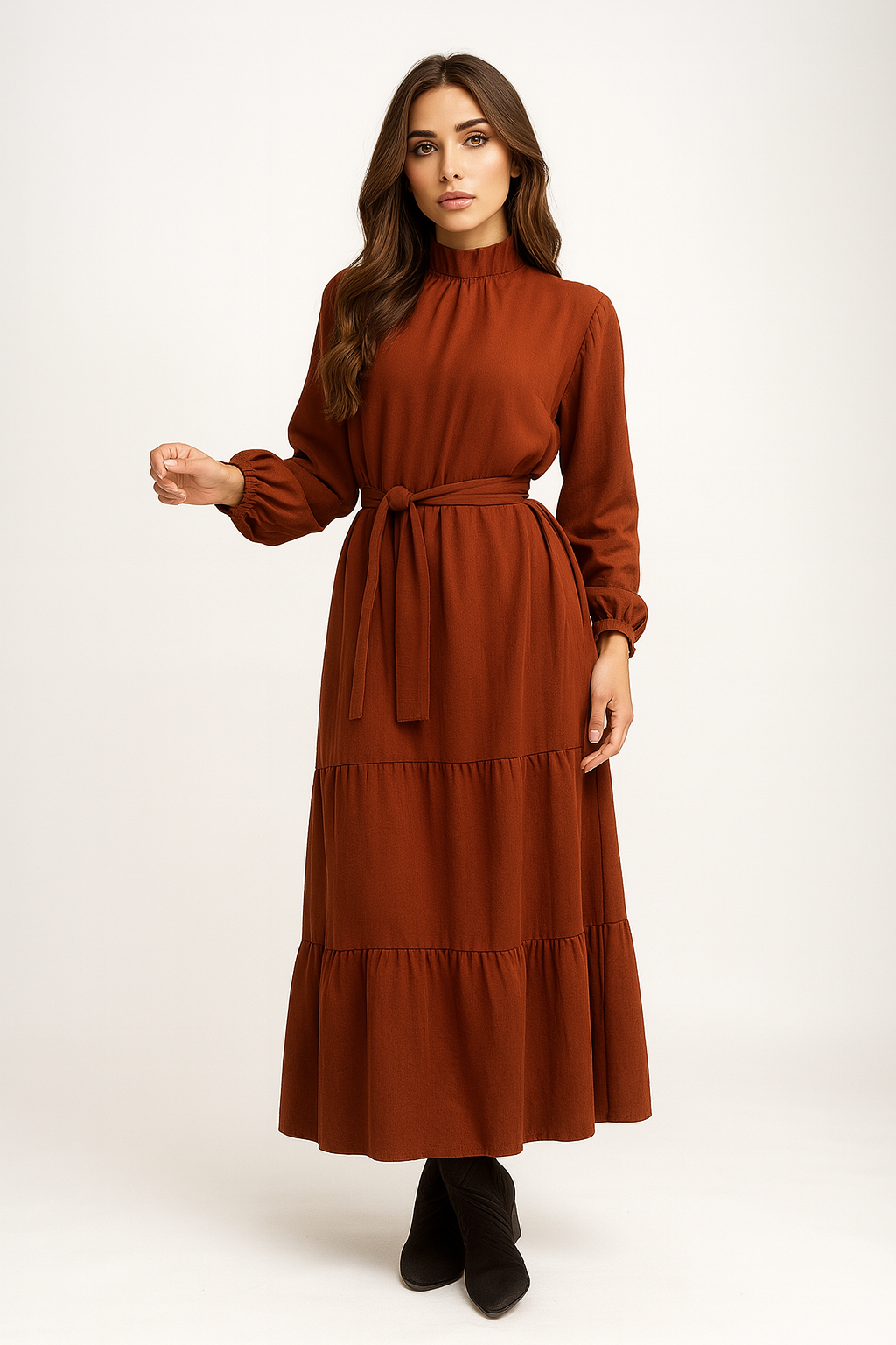 Vestido Longo Manga Longa - Lunara