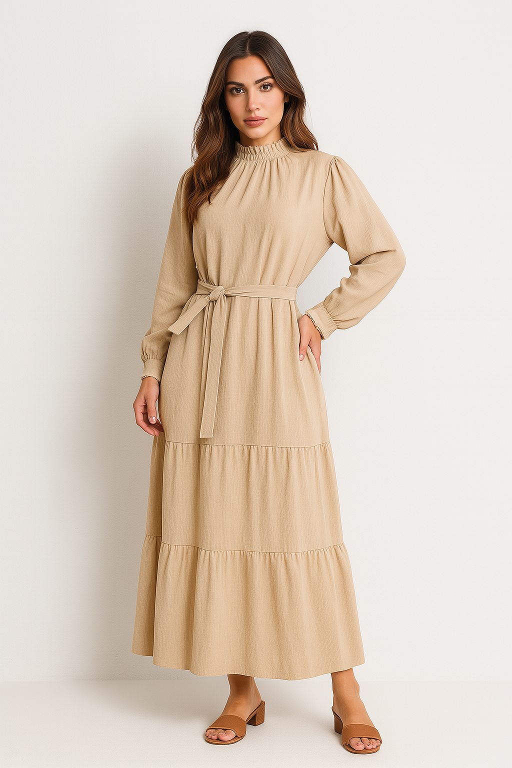 Vestido Longo Manga Longa - Lunara