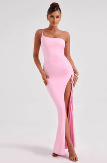 Vestido Longo Ombro Único com Fenda - Lunara