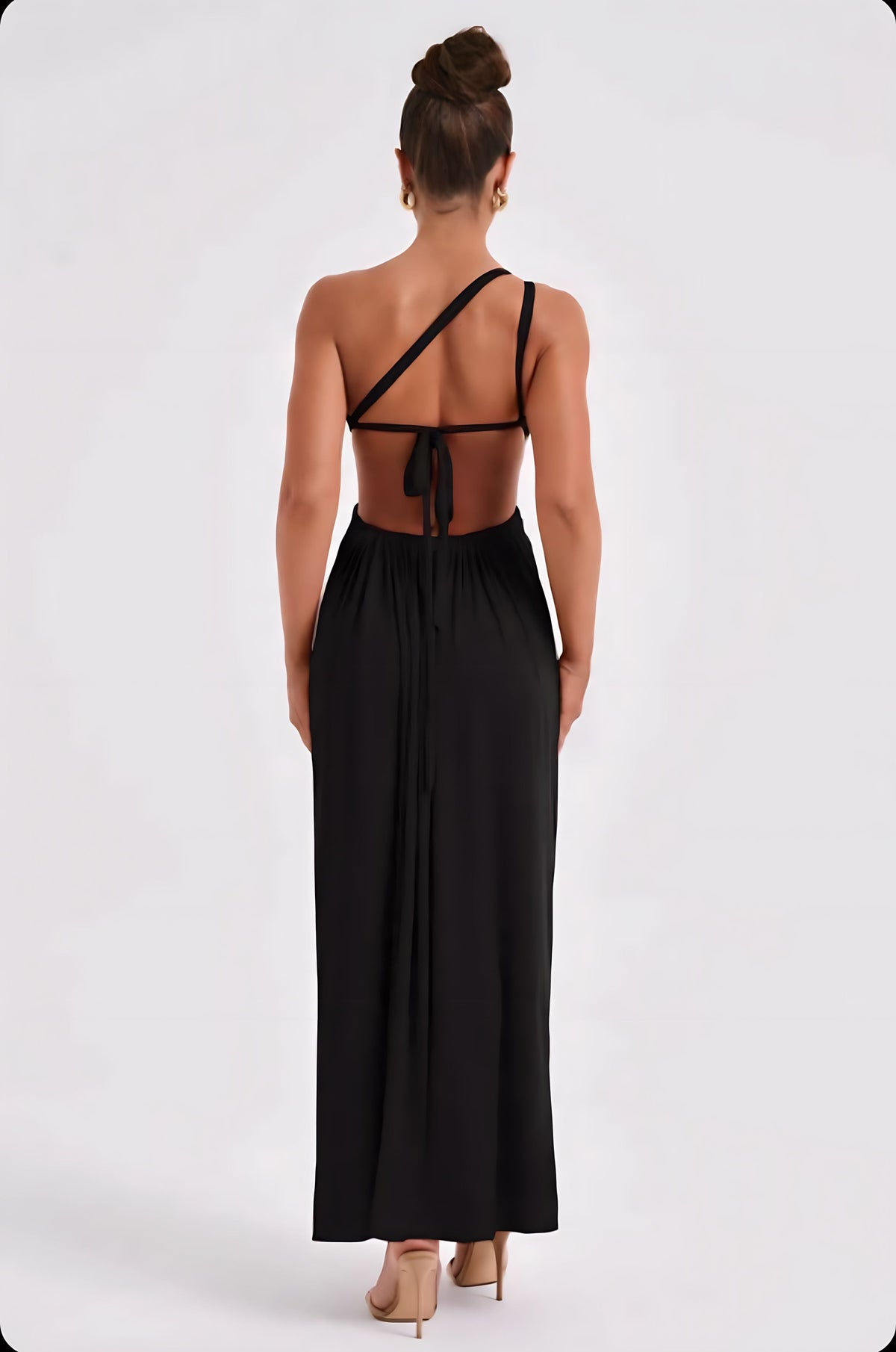 Vestido Longo Ombro Único com Fenda - Lunara